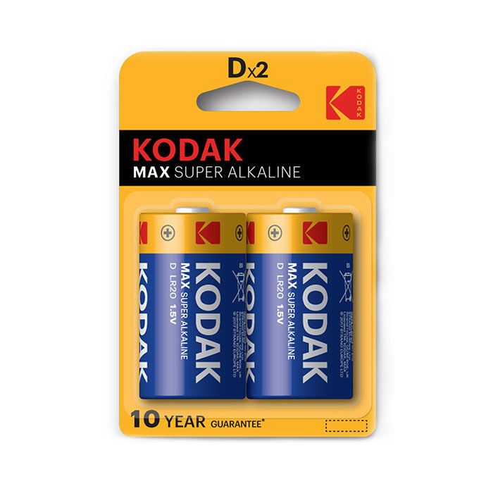 Купить Батарейки Kodak MAX SUPER ALKALINE LR20 1.5V Комплект 2шт.