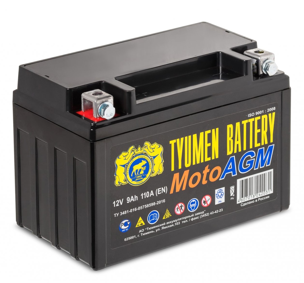 Купить TYUMEN BATTERY MotoAGM 6МТС-9 9Ач 110А