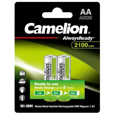 Купить Camelion AlwaysReady AA 1.2V 2100 mAh Комплект 2шт.  Ni-MH