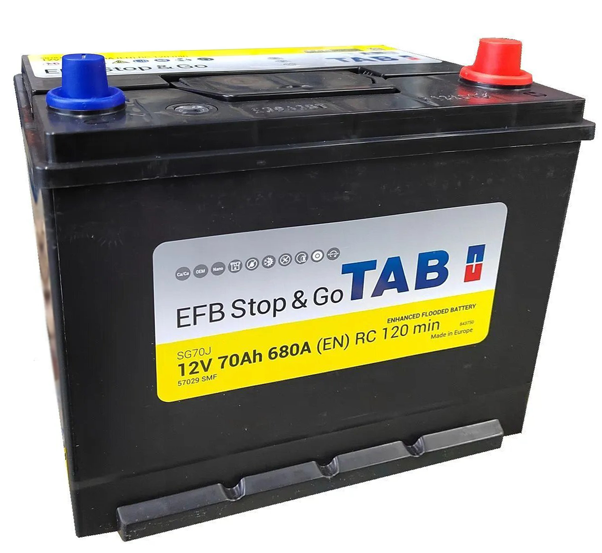 Купить TAB EFB Stop&Go JIS 6СТ-70 (О.П.) (с буртом) 680А 